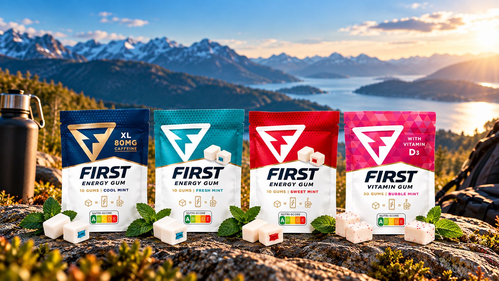 FIRST Energy Gum og Vitamin Gum – Koffein, Vitamin D3 og Combi Deals | AANDEWIEL.NO